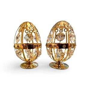 Crystal Millennium Vintage Egg Set — 24K Gold-Plated Austrian Crystal